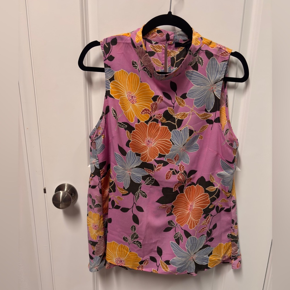 French Connection Floral Sleeveless Blouse - Pink, Orange, Yellow